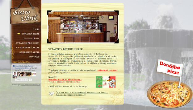 Website eines Imbiss mit Pizzalieferdienst