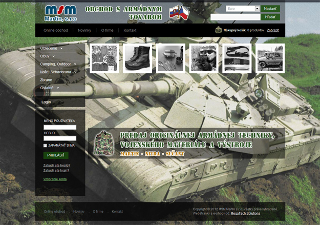 E-shop focused on military material - armyshop