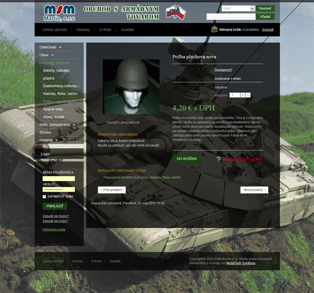 E-shop E-shop focused on military material - armyshop