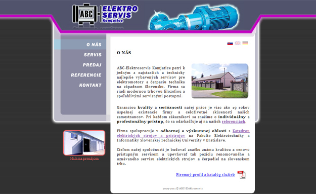 Website for the service of electrical machines
