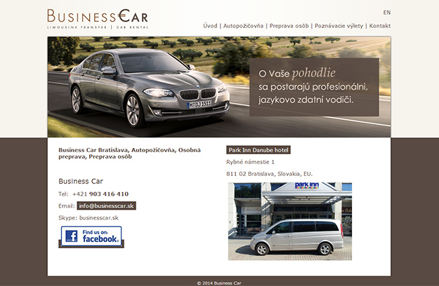 Webstránka - požičovňa áut