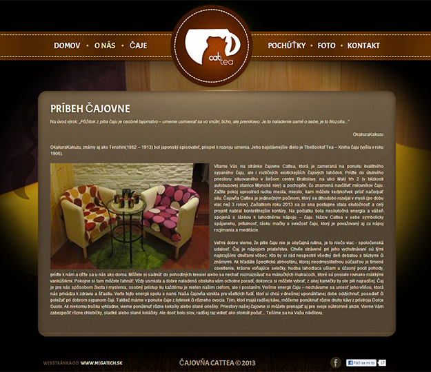 Webstránka - čajovňa a kaviareň Cattea