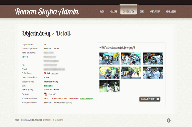 E-shop für Verkauf von Fotos - Administration System