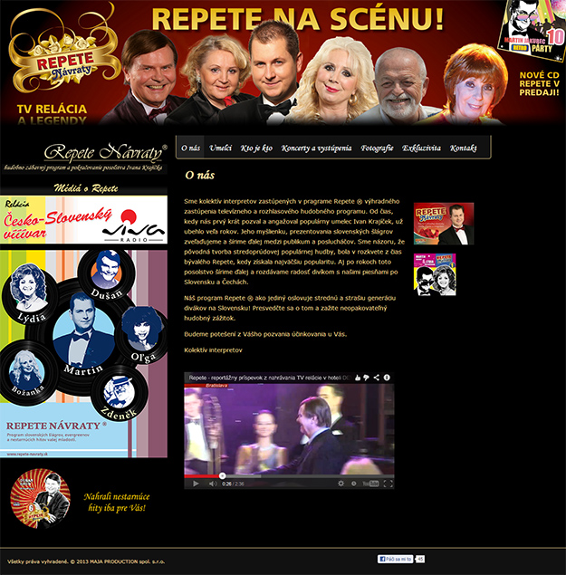 Website für Unterhaltungsprogramm